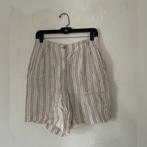 vintage super high-waisted striped linen shorts